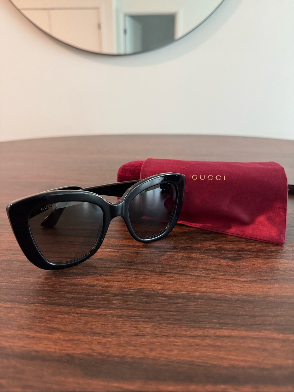 Gucci Black Sunglasses with Gold GG Accent